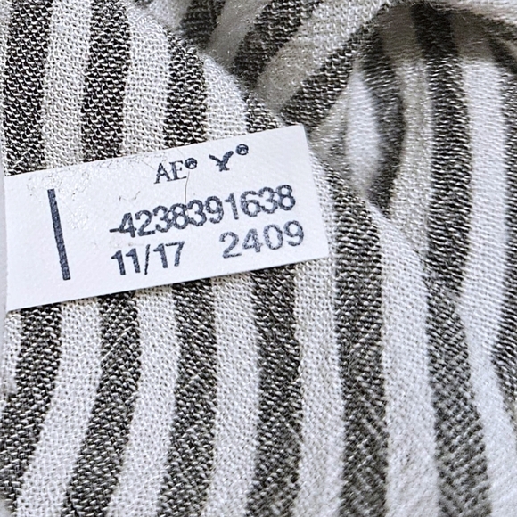 American Eagle Striped Ruffle Dress M Tie Front Cottagecore Milkmaid Coquette AE - Picture 13 of 16